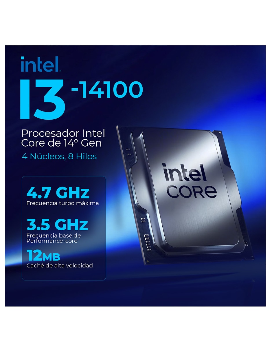 Computadora gamer Intel Core i3 Intel UHD Graphics 730 16 GB RAM 500 GB SSD 9