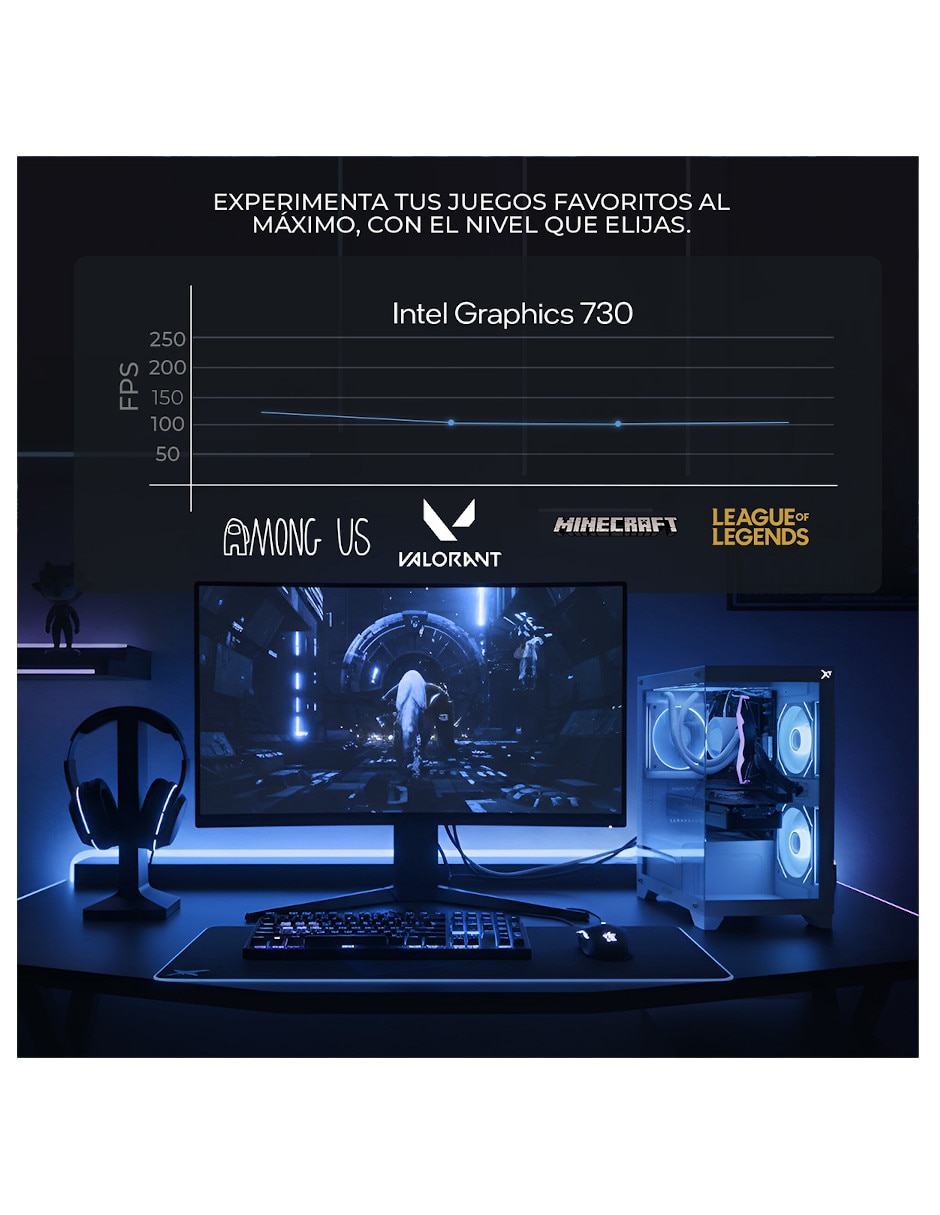 Computadora gamer Intel Core i3 Intel UHD Graphics 730 16 GB RAM 500 GB SSD 7