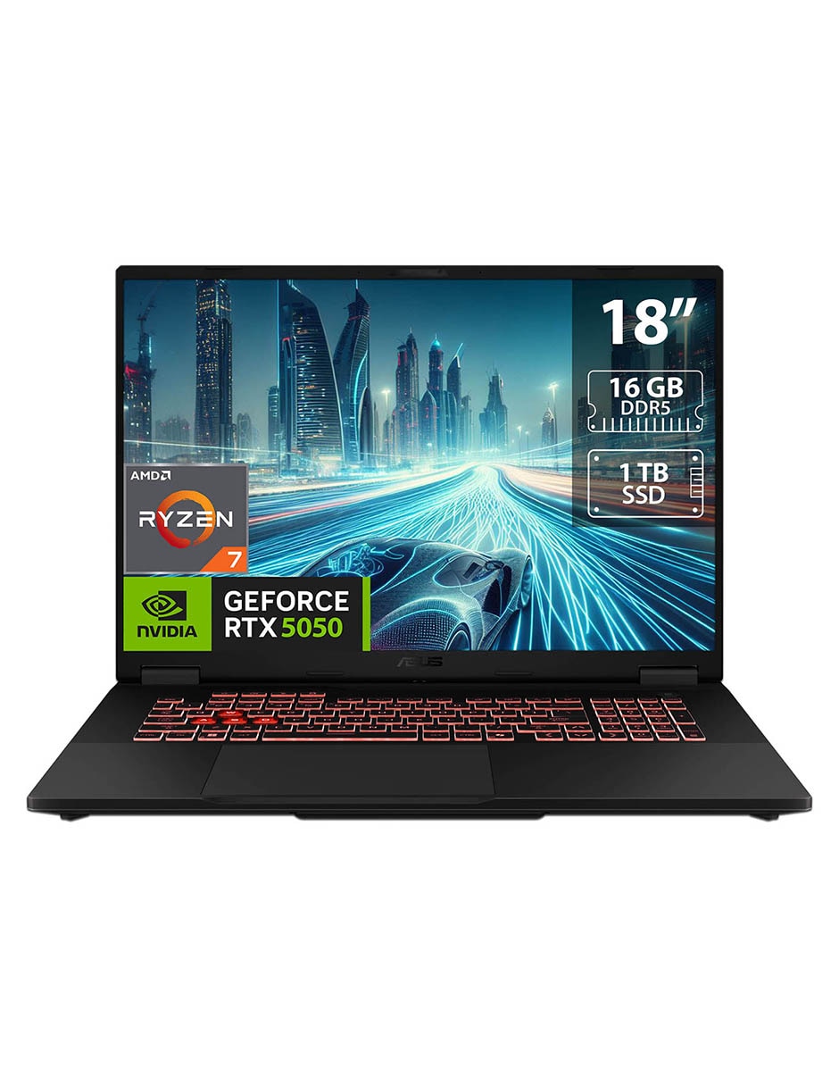 Laptop gamer tuf gaming a18 18 pulgadas wuxga amd ryzen 7 nvidia geforce rtx 5050 16 gb ram 1 tb 2