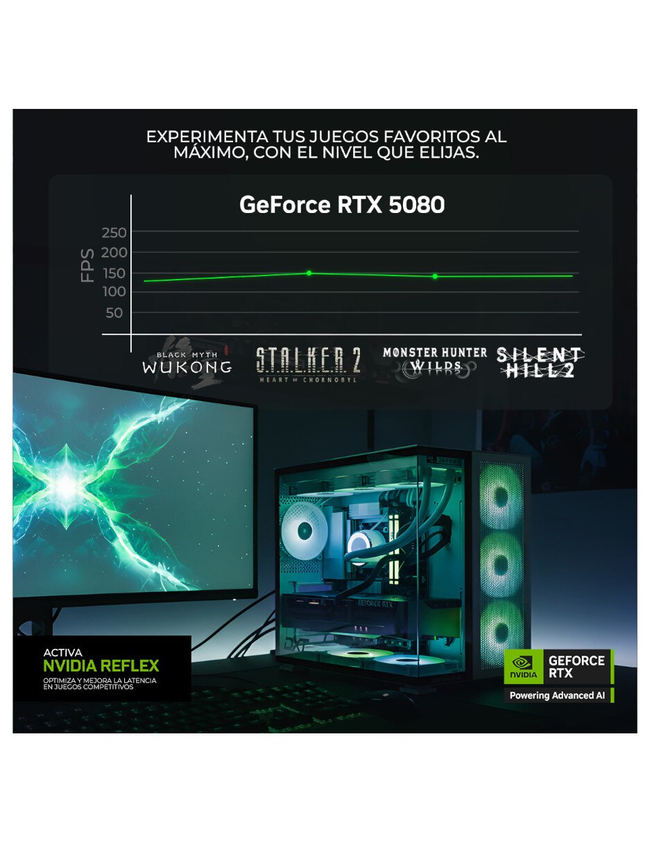 Computadora gamer AMD Ryzen 9 NVIDIA GeForce RTX 5080 32 GB RAM 2 TB SSD 9