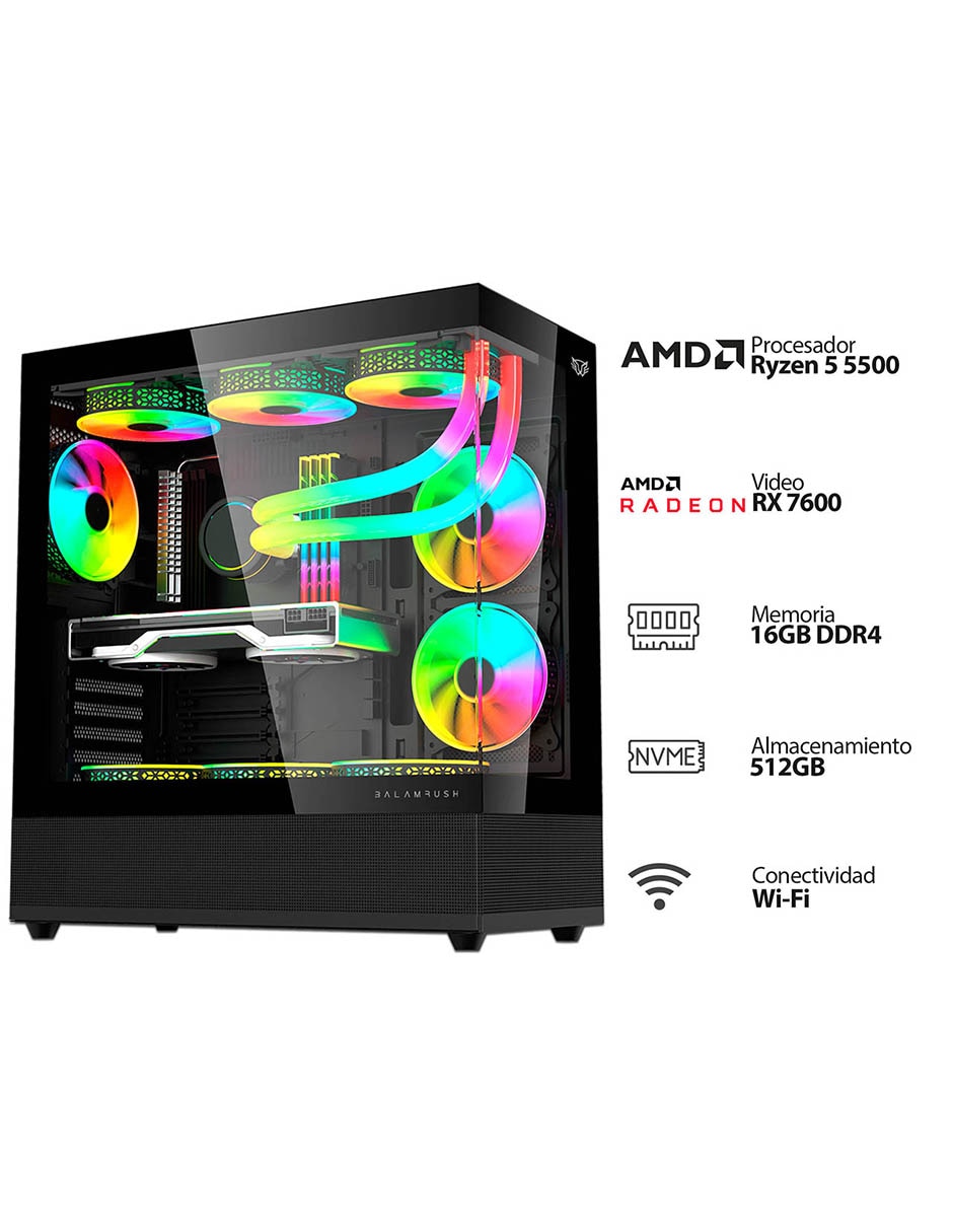 Computadora de escritorio pwbr55500-rx76tsw amd ryzen 5 amd radeon 16 gb ram 512 gb Computadora de escritorio pwbr55500-rx76tsw amd ryzen 5 amd radeon 16 gb ram 512 gb