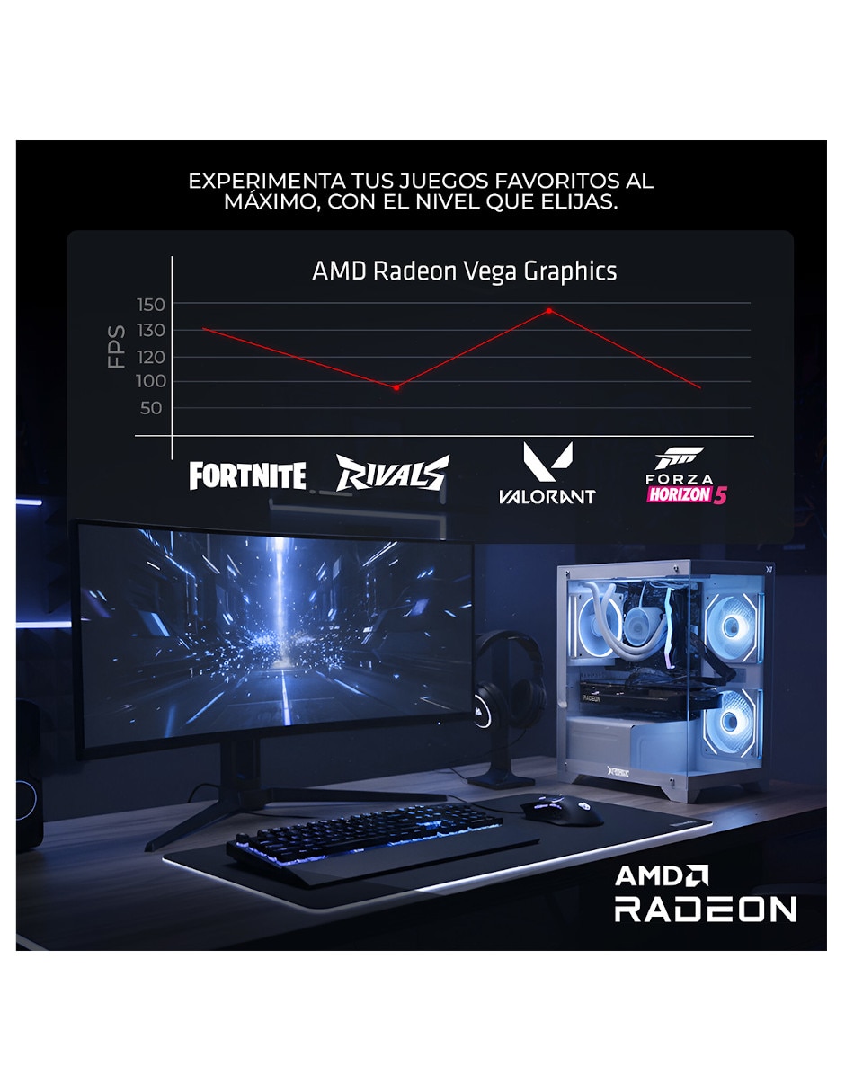 Computadora gamer 27 pulgadas full hd amd ryzen 7 amd radeon vega 8 16 gb ram 500 gb 7
