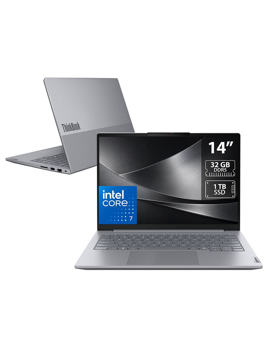 Laptop No ThinkBook 14 G8 14 pulgadas WUXGA Intel Core 7 240H Integradas 32 GB RAM No aplica 1 TB No aplica Laptop No ThinkBook 14 G8 14 pulgadas WUXGA Intel Core 7 240H Integradas 32 GB RAM No aplica 1 TB No aplica