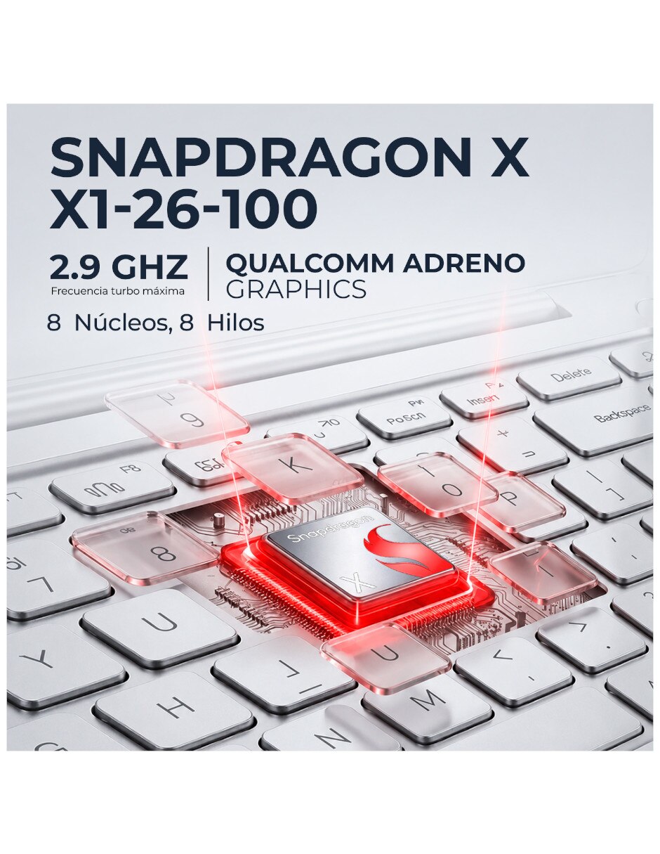 Laptop FRB-HPP-BU1K1UAR-S 14 pulgadas 2K Snapdragon X Integradas 16 GB RAM 256 GB Reacondicionado 3