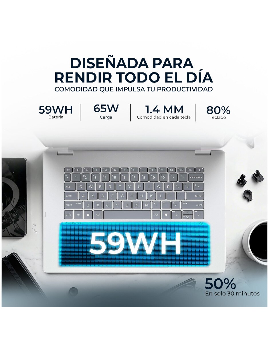Laptop FRB-HPP-BU1K1UAR-S 14 pulgadas 2K Snapdragon X Integradas 16 GB RAM 256 GB Reacondicionado 7