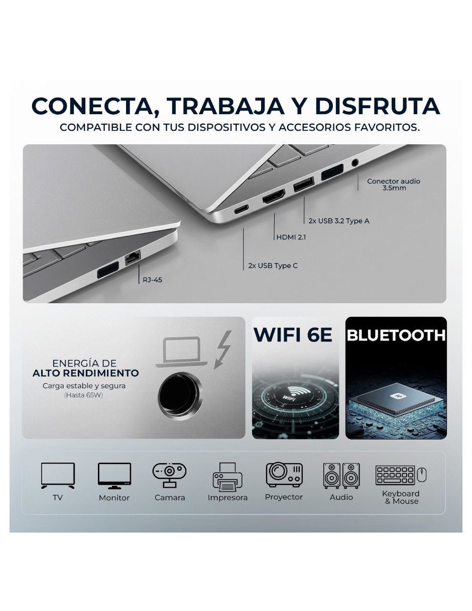 Laptop m3ymm 16 pulgadas full hd+ amd ryzen ai 7 350 integradas 16 gb ram 512 gb ssd 4