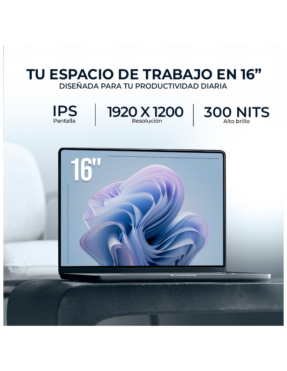 Laptop m3ymm 16 pulgadas full hd+ amd ryzen ai 7 350 integradas 16 gb ram 512 gb ssd 5