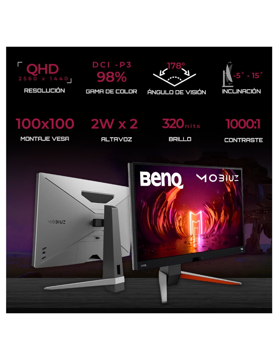 Monitor gamer 9H.LK4LA.TBA IPS QHD 27 pulgadas
