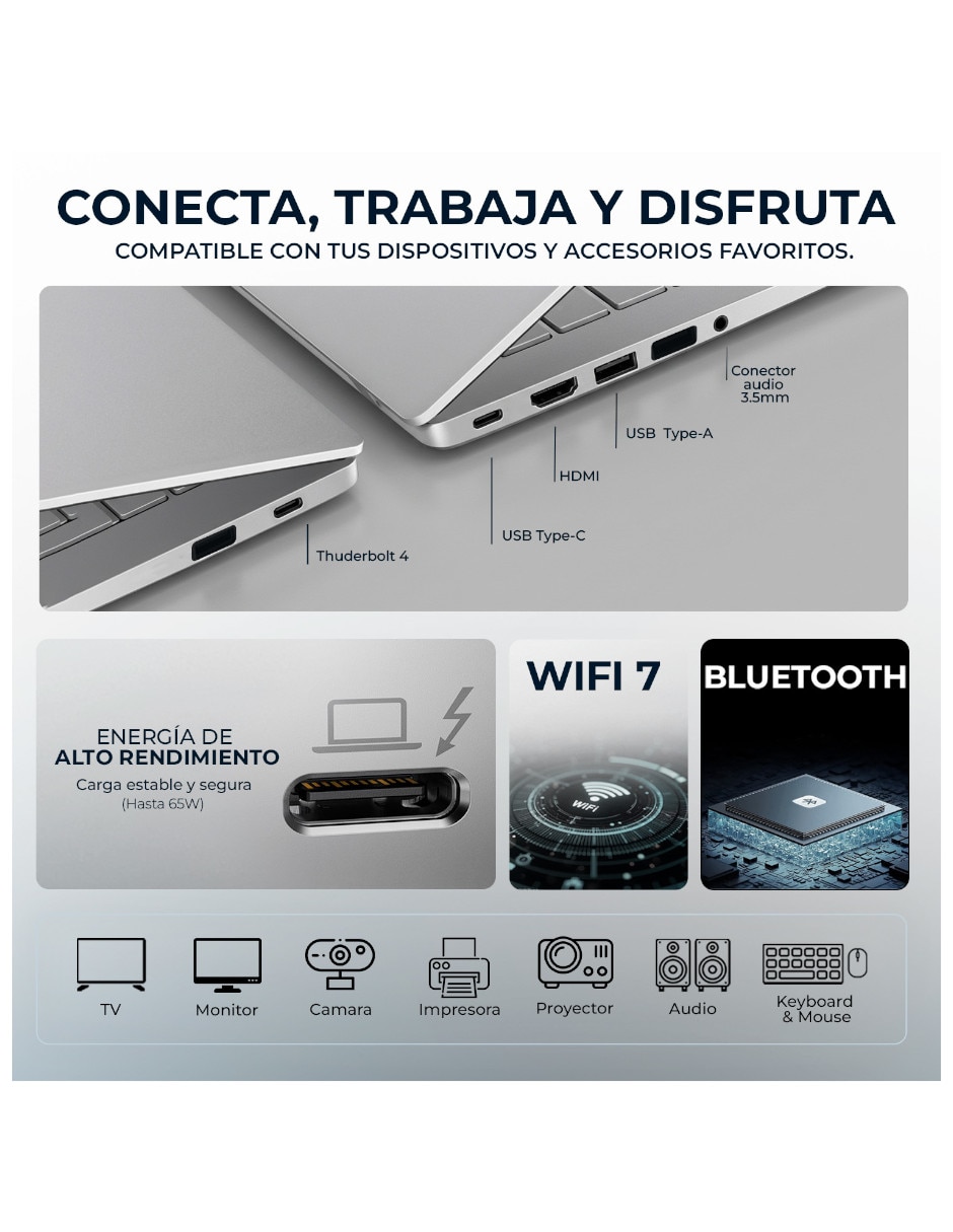 Laptop 2 en 1 Sí DEL-LDB06250-7144BLU-I 16 pulgadas WUXGA Intel core ultra 7 Integradas 16 GB RAM No aplica 1 TB 6