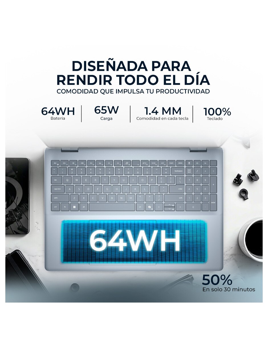 Laptop 2 en 1 Sí DEL-LDB06250-7144BLU-I 16 pulgadas WUXGA Intel core ultra 7 Integradas 16 GB RAM No aplica 1 TB 9