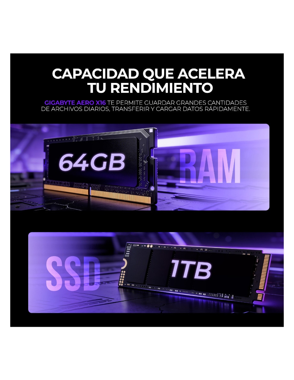 Laptop gamer No AEROX16-5070AI9641T 16 pulgadas WQXGA AMD Ryzen AI 9 NVIDIA GeForce RTX 5070 64 GB RAM No aplica 1 TB No aplica 5
