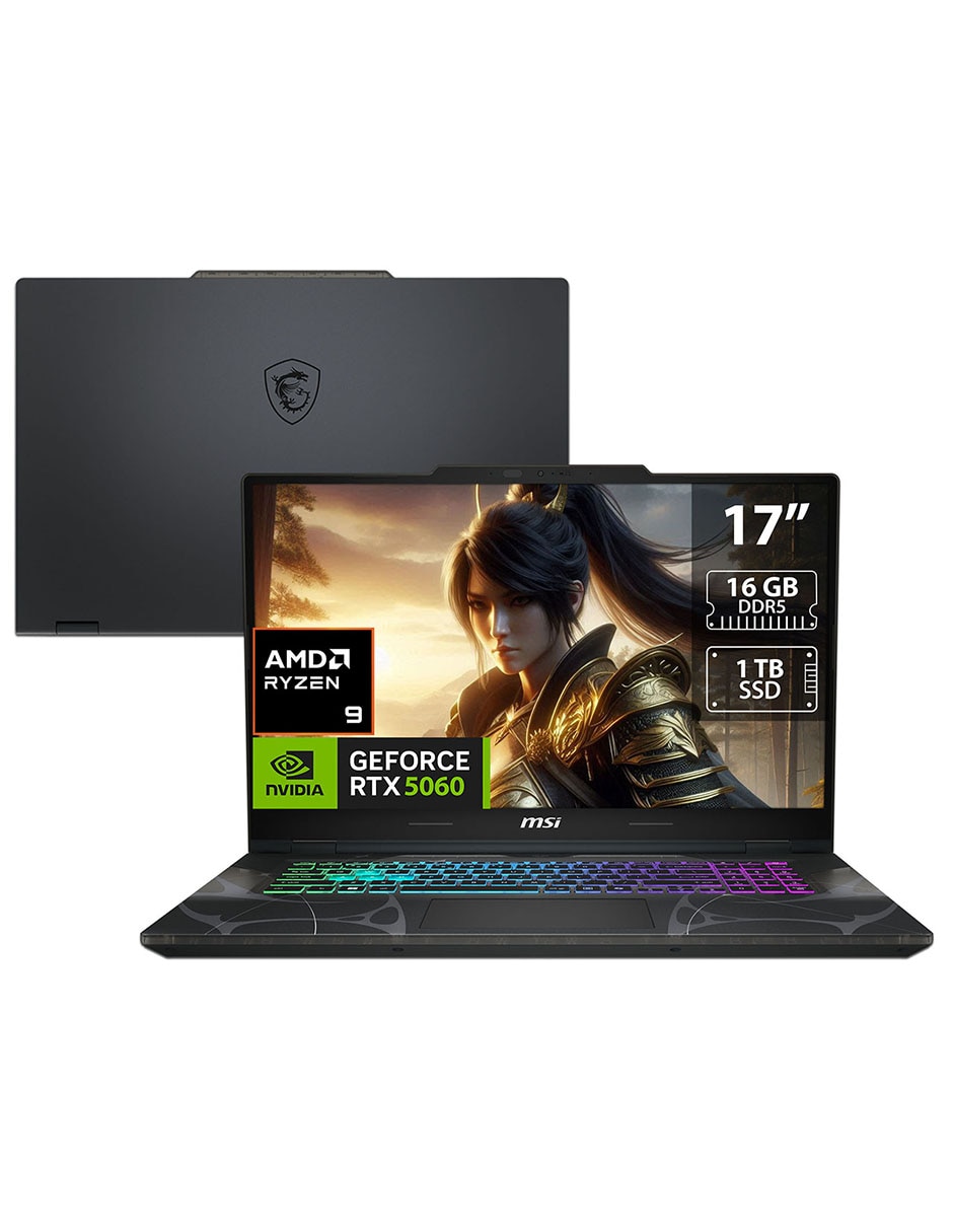 Laptop gamer No Cyborg 17 AI 17 pulgadas Full HD AMD Ryzen 9 NVIDIA GeForce RTX 5060 16 GB RAM No aplica 1 TB No aplica