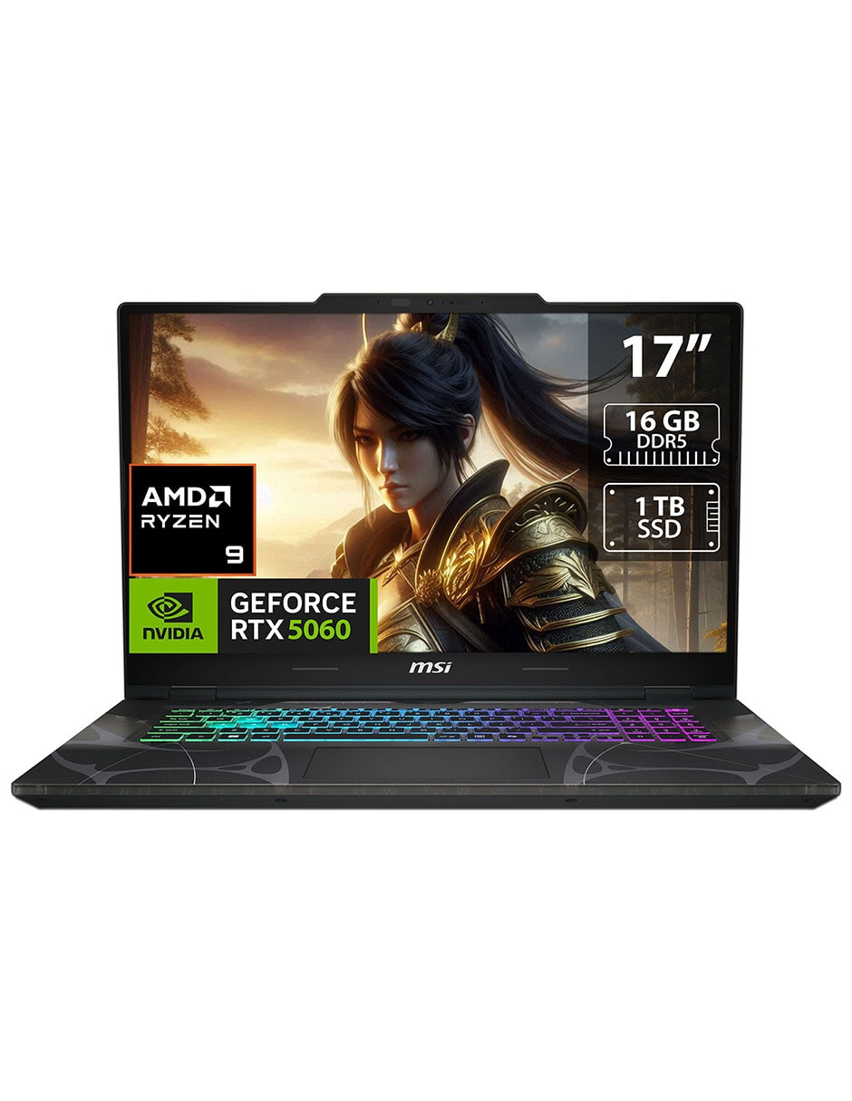 Laptop gamer No Cyborg 17 AI 17 pulgadas Full HD AMD Ryzen 9 NVIDIA GeForce RTX 5060 16 GB RAM No aplica 1 TB No aplica 2