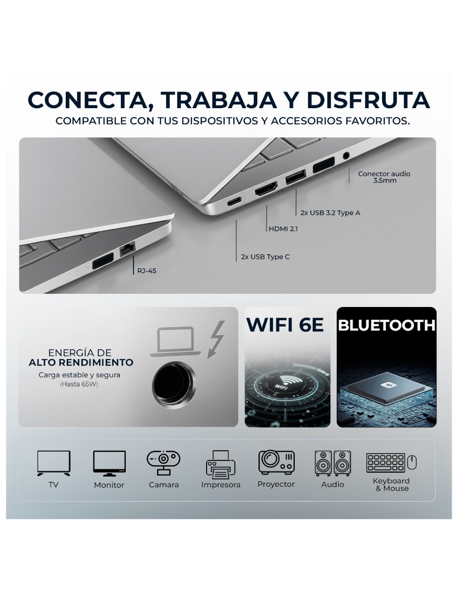 Laptop No PC16255-RA732512 16 pulgadas Full HD+ AMD Ryzen AI 7 Pro 350 Integradas 32 GB RAM No aplica 512 GB No aplica 5