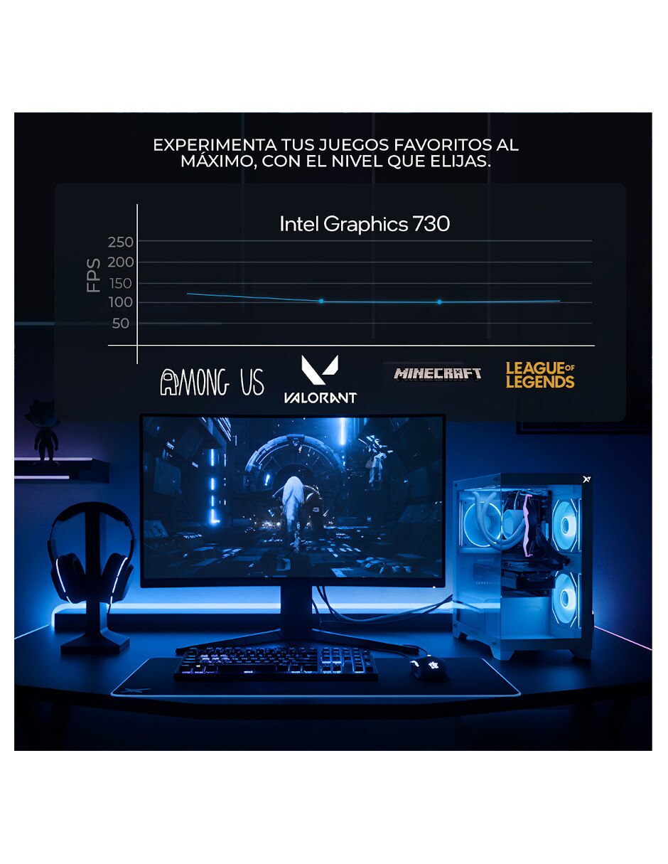 Computadora gamer 24 pulgadas Full HD Intel Core i3 Intel UHD Graphics 730 16 GB RAM 500 GB SSD 9