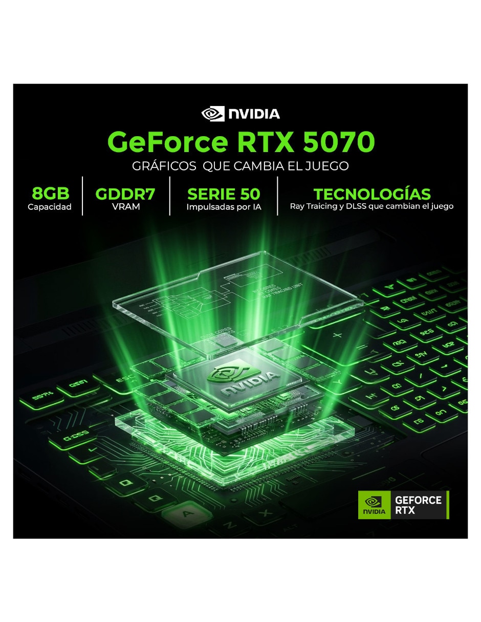 Laptop No 16 pulgadas WUXGA Intel Core 9 270H NVIDIA GeForce RTX 5070 32 GB RAM No aplica 1 TB No aplica 4