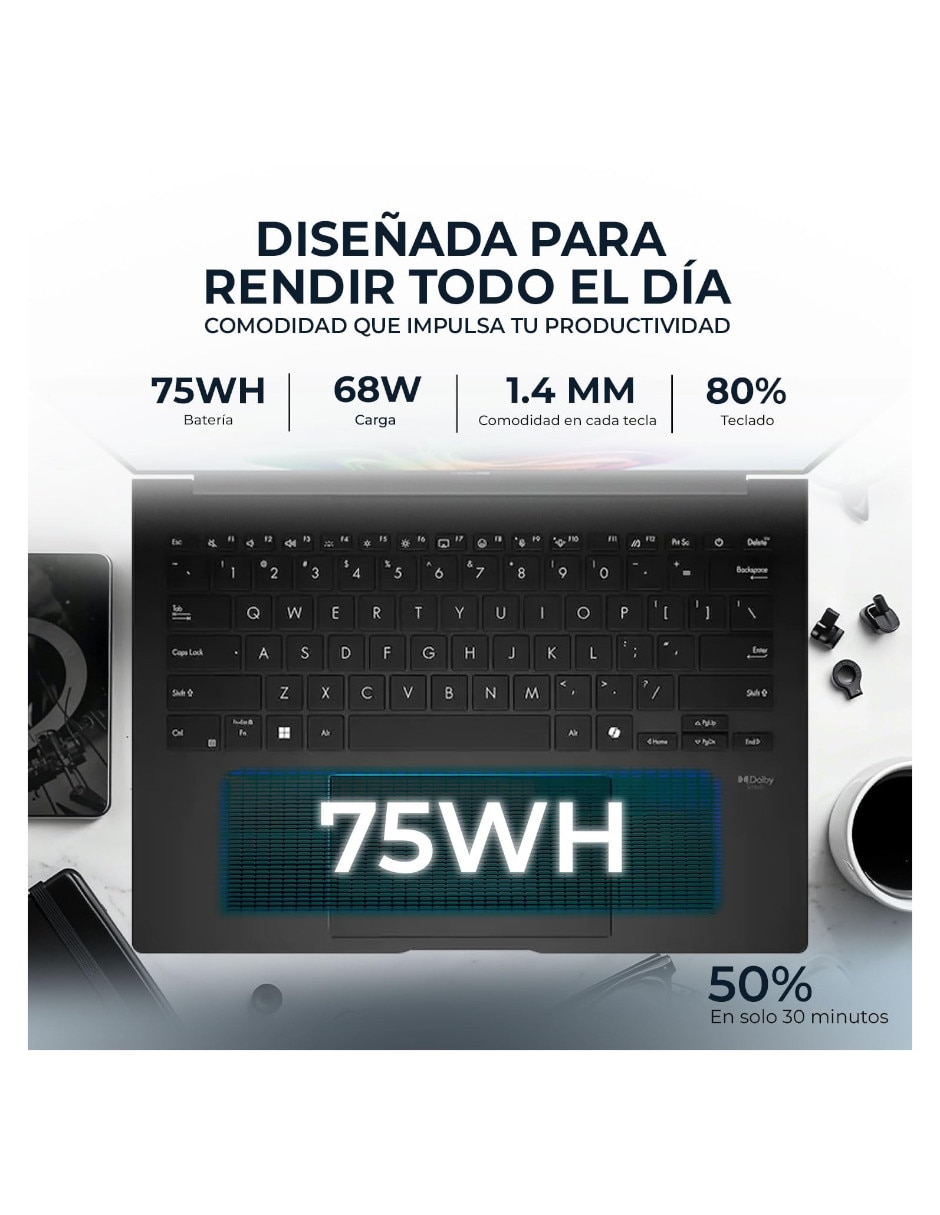Laptop Sí Zenbook 14 UM3406 14 pulgadas WUXGA AMD Ryzen AI 7 445 AMD Radeon Graphics 16 GB RAM No aplica 1 TB No aplica 7