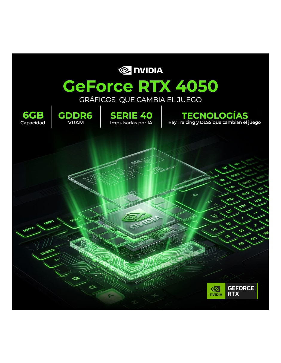 Laptop gamer No 15.6 pulgadas Full HD AMD Ryzen 5 NVIDIA GeForce RTX 4050 8 GB RAM No aplica 512 GB No aplica 4