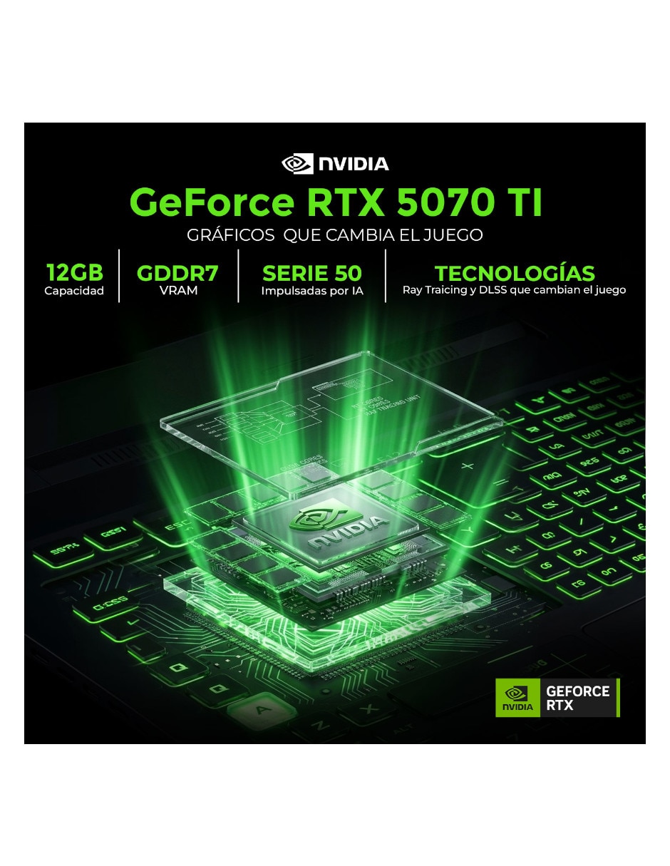 Laptop gamer No 16 pulgadas WUXGA AMD Ryzen 9 NVIDIA GeForce RTX 5070 Ti 16 GB RAM No aplica 1 TB No aplica 4
