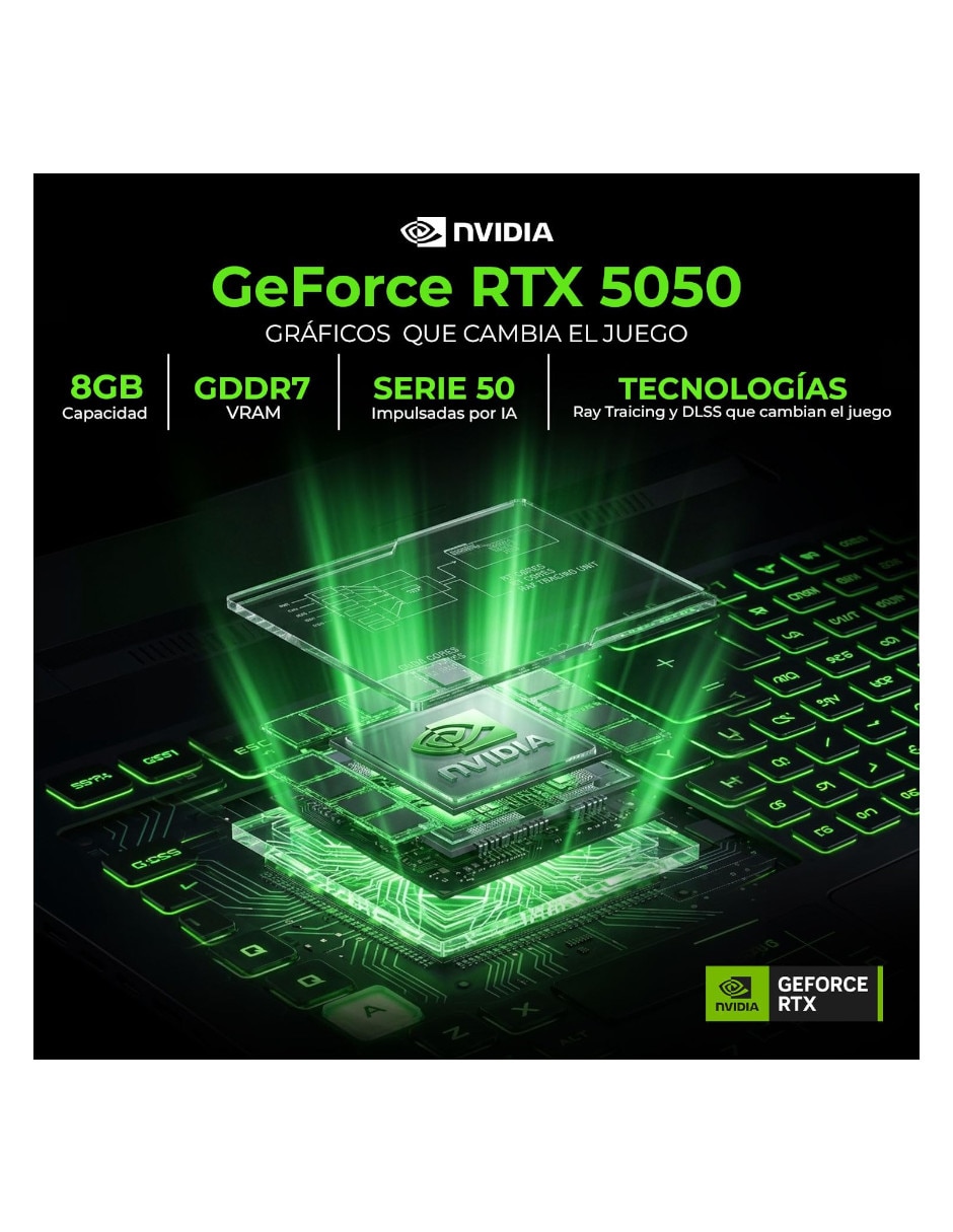 Laptop gamer 15.6 pulgadas full hd intel core i7 nvidia geforce rtx 5050 32 gb ram 512 gb 4
