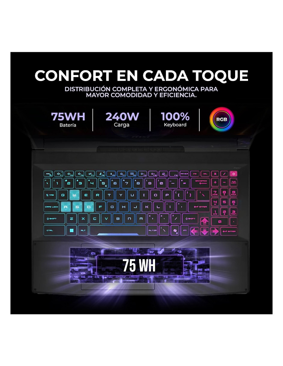 Laptop gamer 15.6 pulgadas full hd intel core i7 nvidia geforce rtx 5050 32 gb ram 512 gb 8