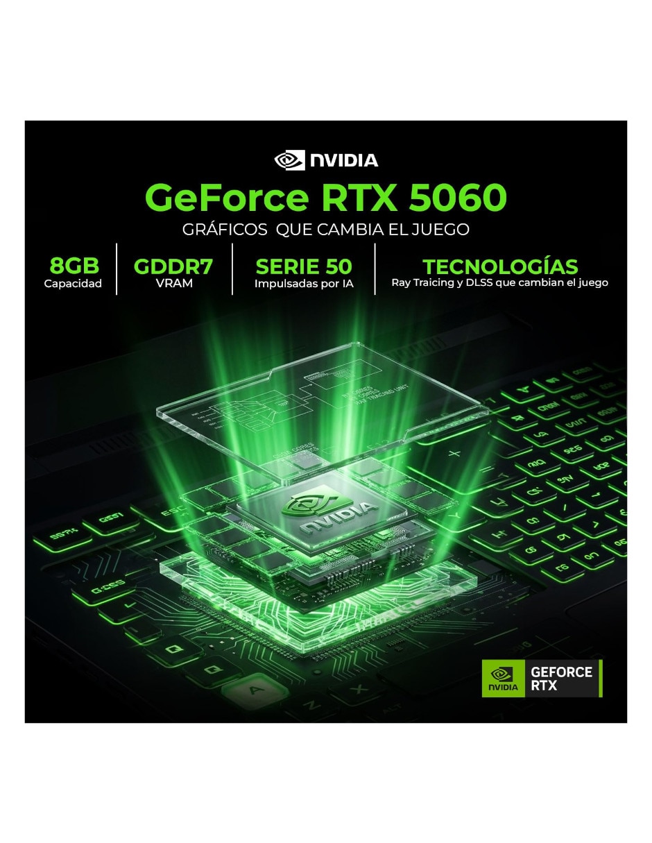 Laptop gamer 17.3 pulgadas full hd intel core 5 nvidia geforce rtx 5060 32 gb ram 512 gb 4