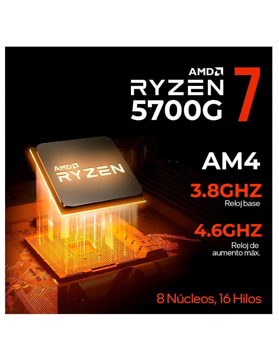 Computadora gamer No incluye monitor Amd Ryzen 7 amd Radeon Graphics 16 GB Ram 1 TB 7