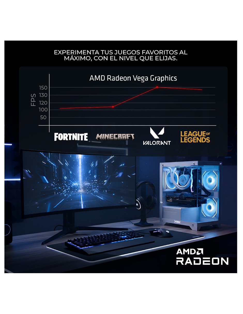 Computadora gamer No incluye monitor Amd Ryzen 7 amd Radeon Graphics 16 GB Ram 1 TB 10