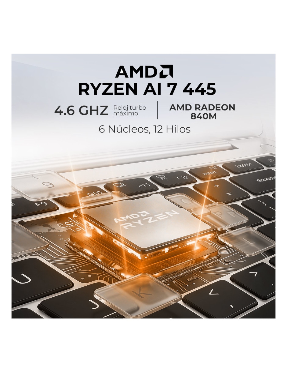 Laptop touch 16 pulgadas 2k amd ryzen ai 7 445 amd radeon graphics 32 gb ram 1 tb 3