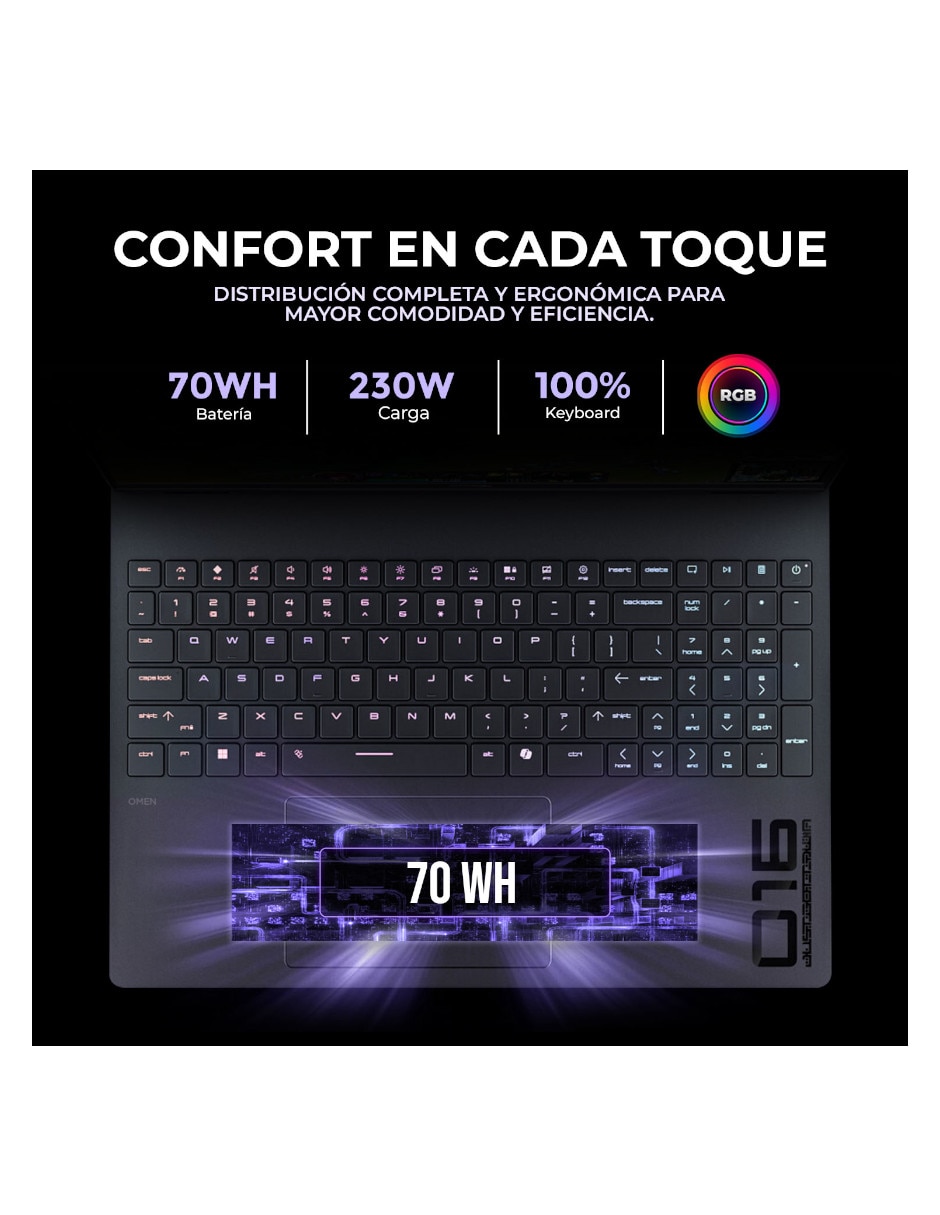 Laptop gamer 16 pulgadas 2k intel core ultra 7 nvidia geforce rtx 5060 32 gb ram 512 gb 8