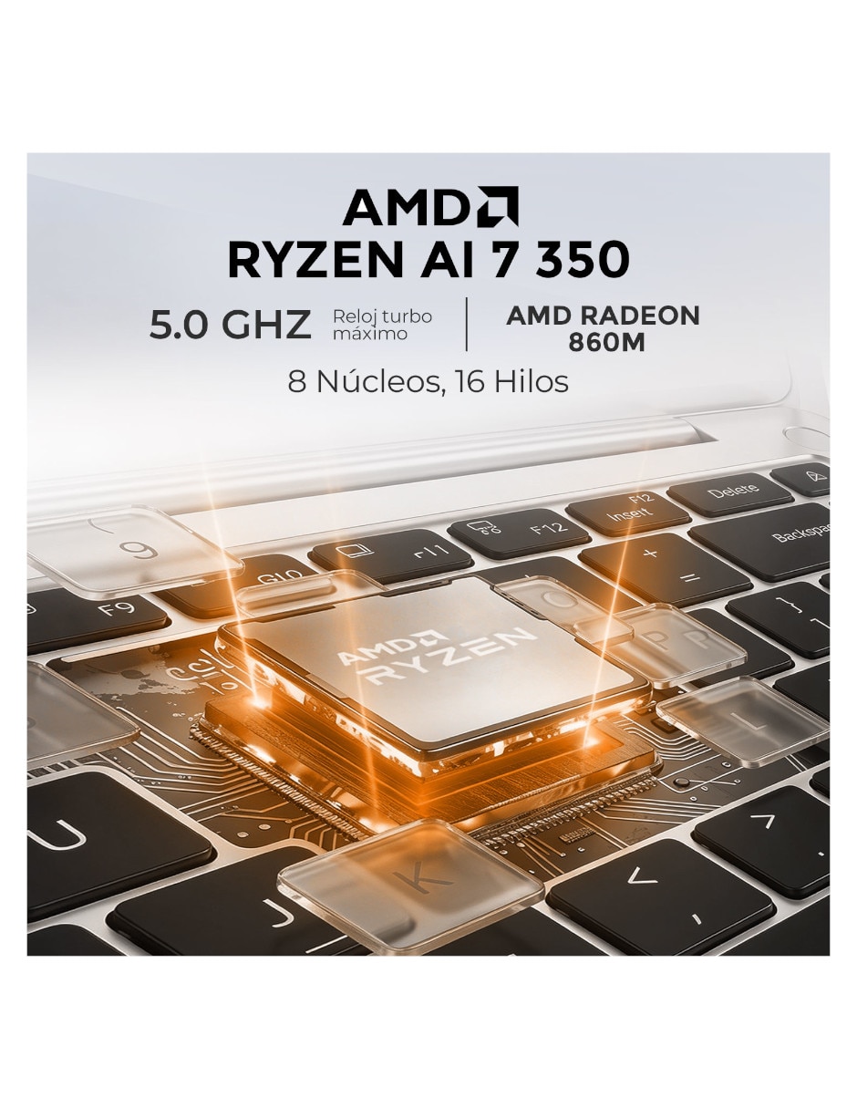 Laptop 16 pulgadas full hd amd ryzen ai 7 350 amd radeon graphics 16 gb ram 512 gb 3