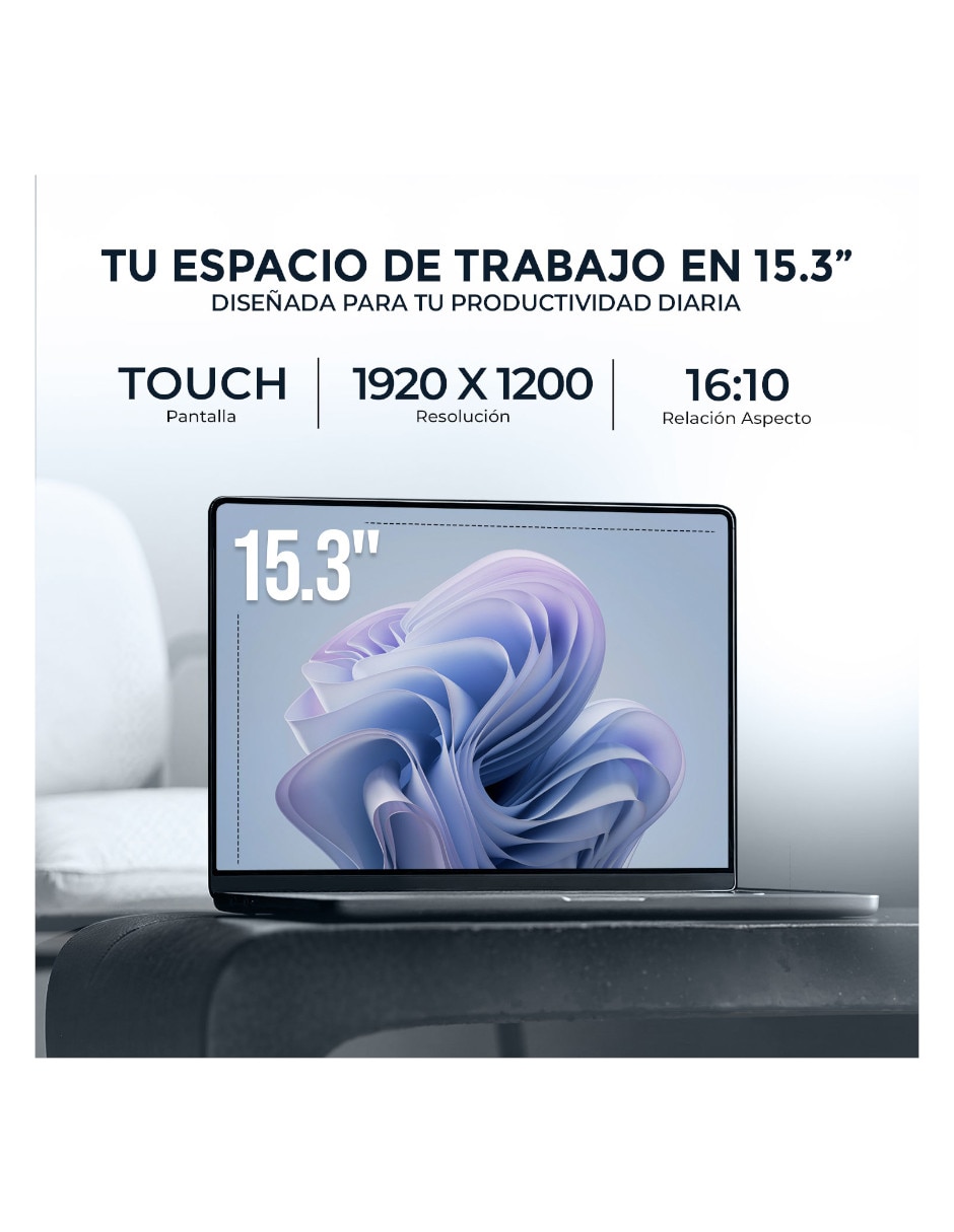 Laptop touch 15.3 pulgadas wuxga amd ryzen 7 amd radeon graphics 24 gb ram 512 gb 5