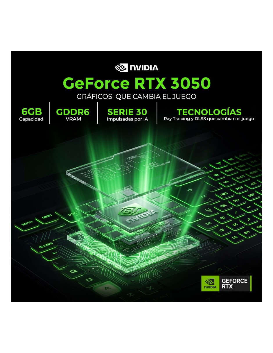 Laptop gamer 15.6 pulgadas full hd amd ryzen 5 nvidia geforce rtx 3050 32 gb ram 512 gb