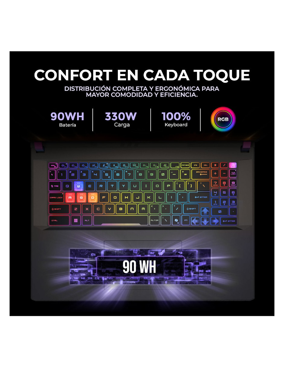 Laptop gamer 17 pulgadas qhd+ intel core ultra 9 nvidia geforce rtx 5070 ti 32 gb ram 1 tb 8
