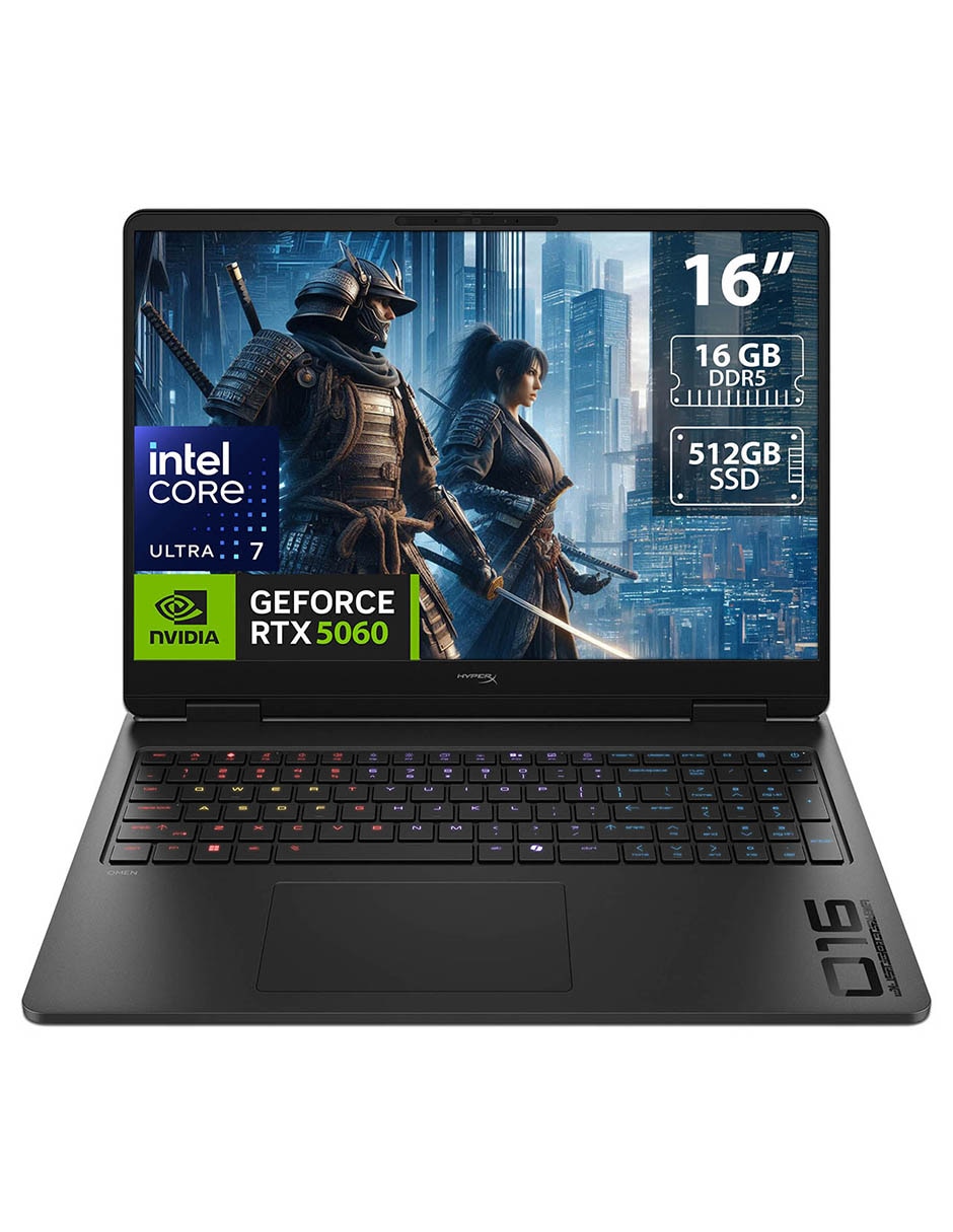 Laptop gamer HyperX OMEN 16 16 pulgadas WUXGA Intel core ultra 7 NVIDIA GeForce RTX 5060 16 GB RAM 512 GB 2