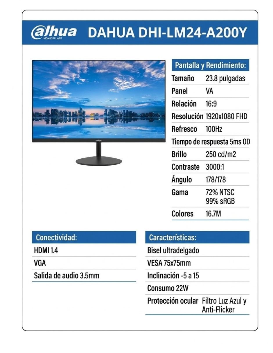 Monitor DHI-LM24-A200Y Full HD 23.8 pulgadas 3