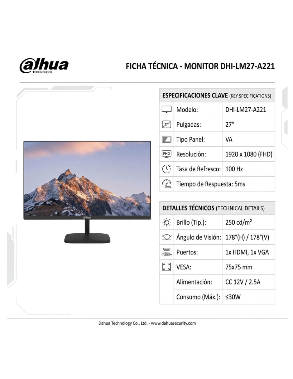 Monitor DHI-LM27-A221 Full HD 27 pulgadas DHI-LM27-A221 6