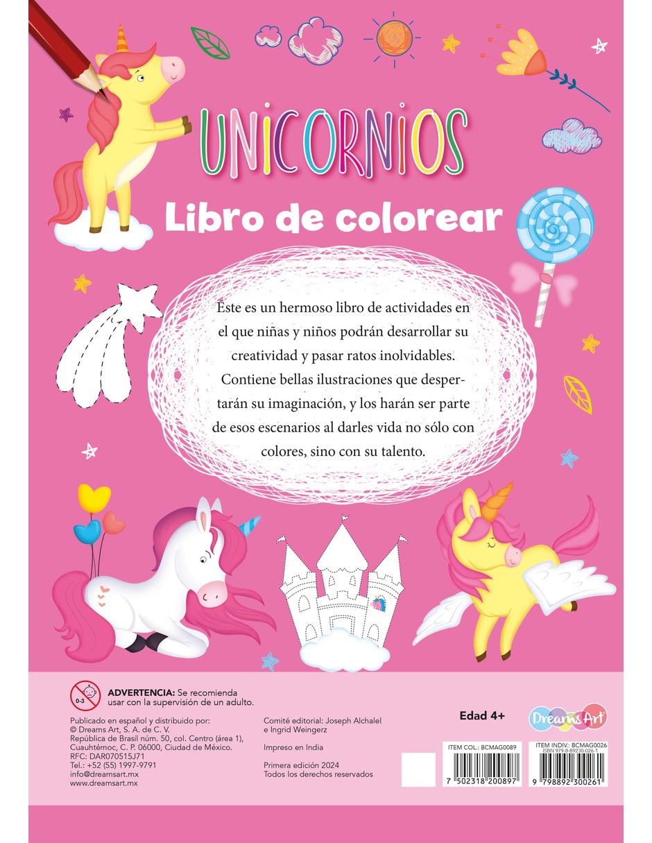 Libro Color con stickers Unicornios de
